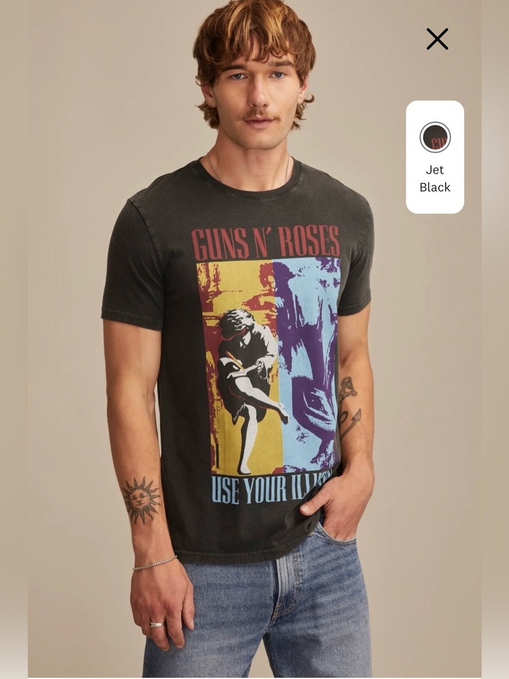 Lucky Brand Guns N Roses Illusion Tee 100% Cotton Men’s XL